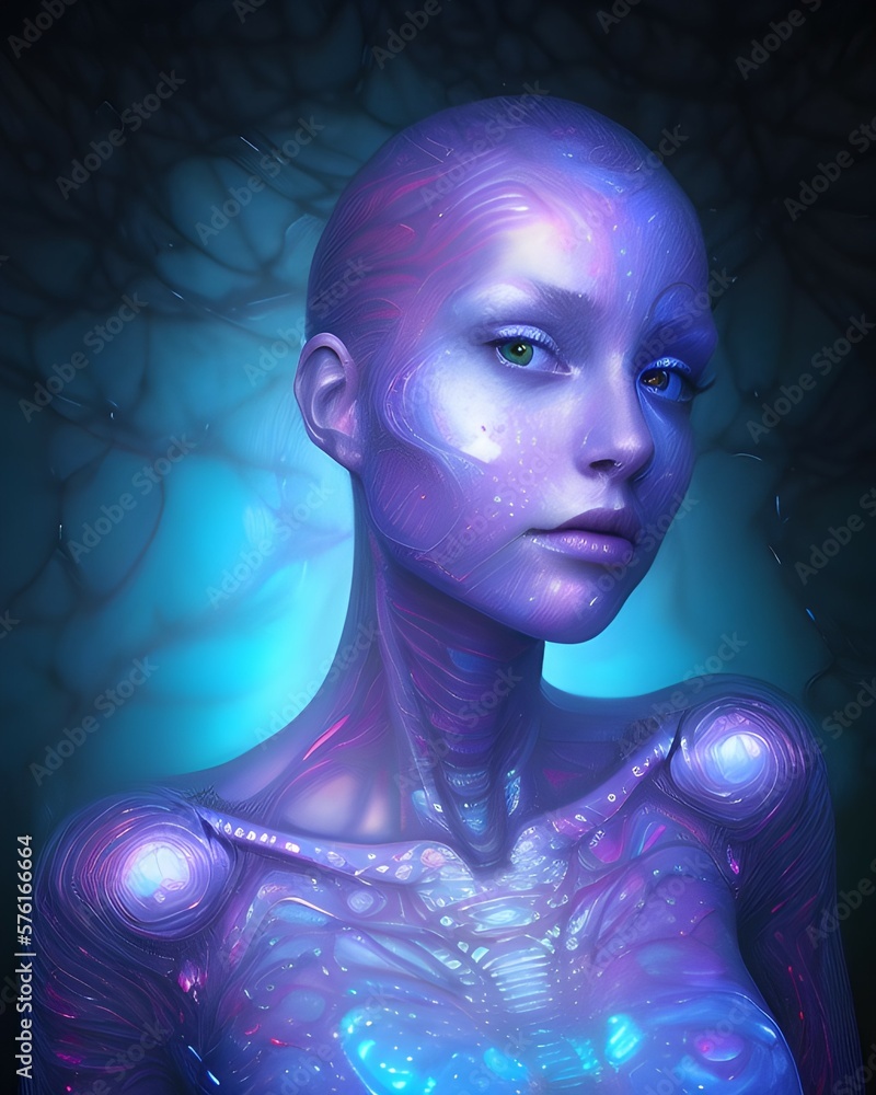 beautiful alien woman Generative AI., AI., Generative 