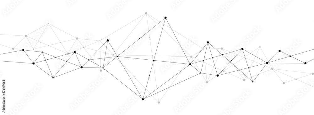 Polygonal Network connect lines and dots background template ...