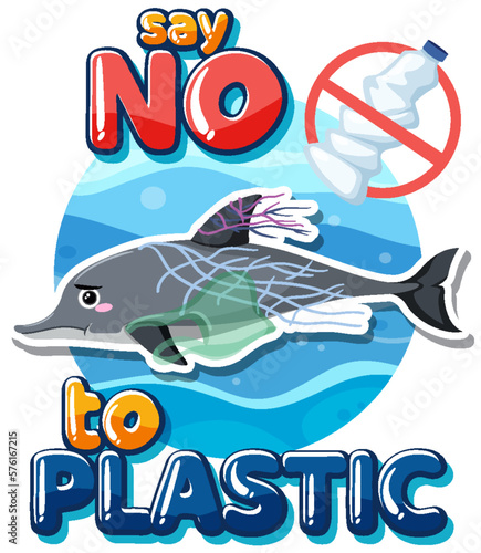 Say no plastic logo banner design