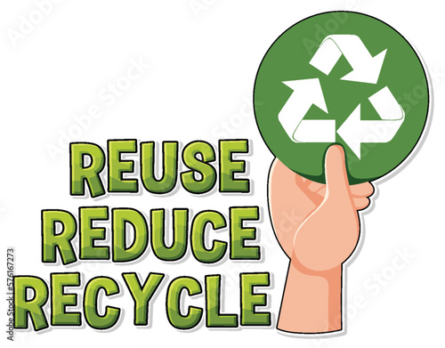 Reduce reuse recycle text logo banner