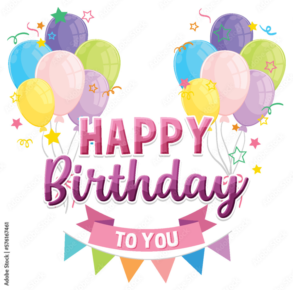 Happy Birthday message for banner or poster design