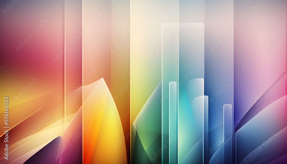 Abstract glassy gradients background, digital art graphic design iridescent glassy gradient texture. colorful rainbow wallpaper background