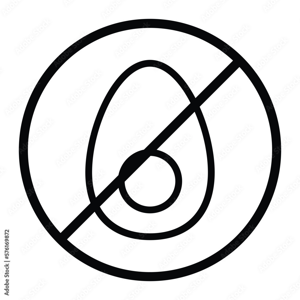 Egg free icon. icon related to food allergen. outline icon style. Simple vector design editable Egg free icon. icon related to food allergen. outline icon style. Simple vector design editable