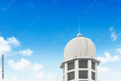Tower of Istqal mosque over blue sky shot in jakarta, Indonesia photo