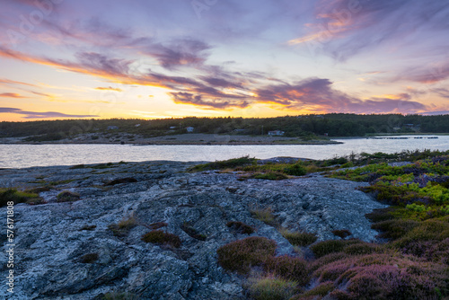 Sunset at Ytre Hvaler, a National Park in Norway photo