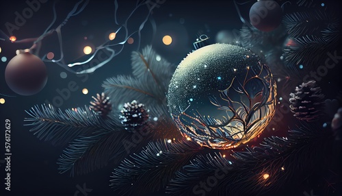 christmast background illustration. generative Ai photo