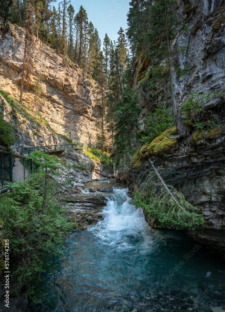Johnston Canyon hiking trail in Banff National park. Johnston Canyon hiking trail in Banff National park.