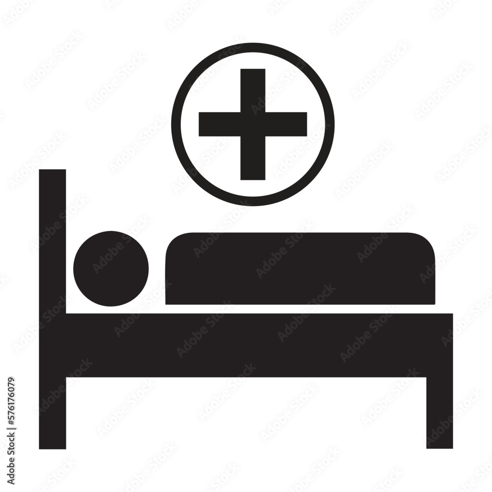 Obraz premium Bed, stretcher, hospital icon