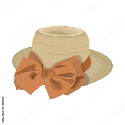 Vector illustration set of man and woman hats. Stylish male and female headwear. Elegant panama and straw hat. Fashion theme for digital resources.