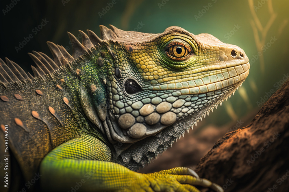 Fototapeta premium iguana on a tree