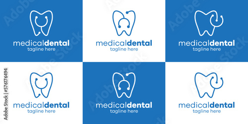 dental and medical logo illustration icon vector