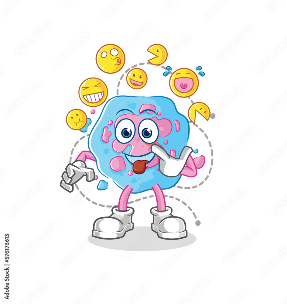 cell laugh and mock character. cartoon mascot vector cell laugh and mock character. cartoon mascot vector