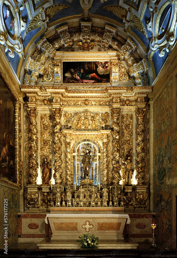 Chapel of Saint Roch inside the Jesuit Church of Saint Roch in Lisbon built by the Jesuits between 1553 and 1573.