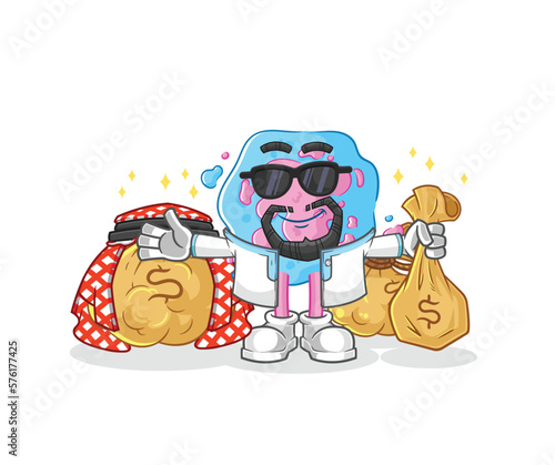 cell rich arabian mascot. cartoon vector