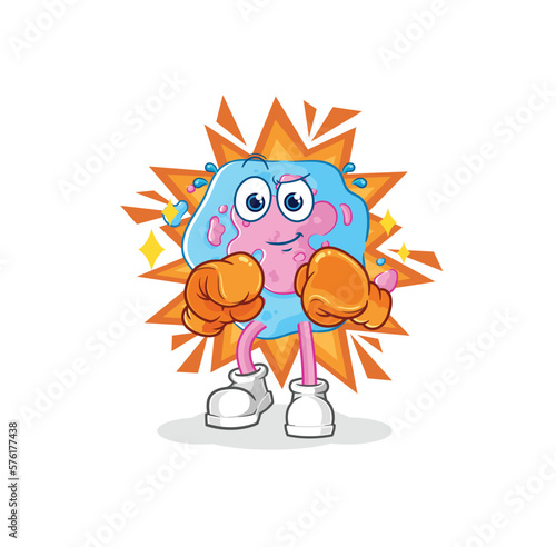 cell boxer character. cartoon mascot vector