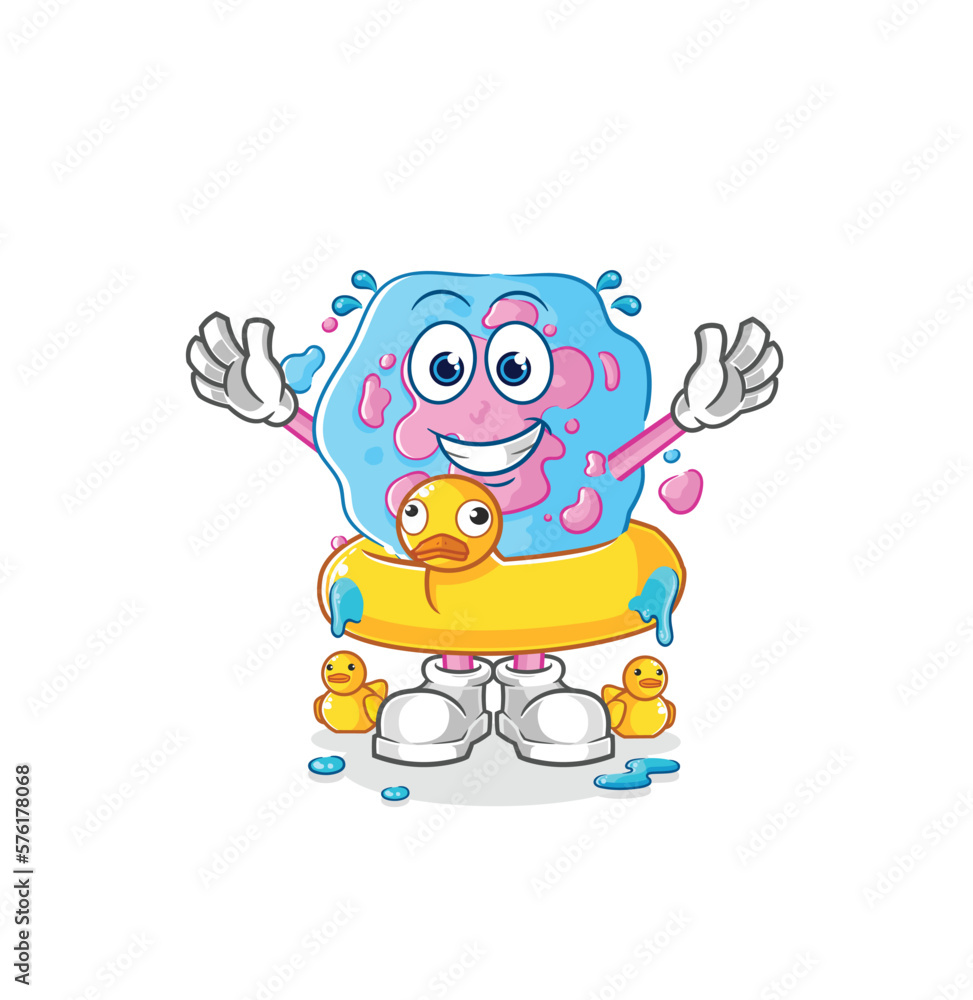 cell with duck buoy cartoon. cartoon mascot vector cell with duck buoy cartoon. cartoon mascot vector