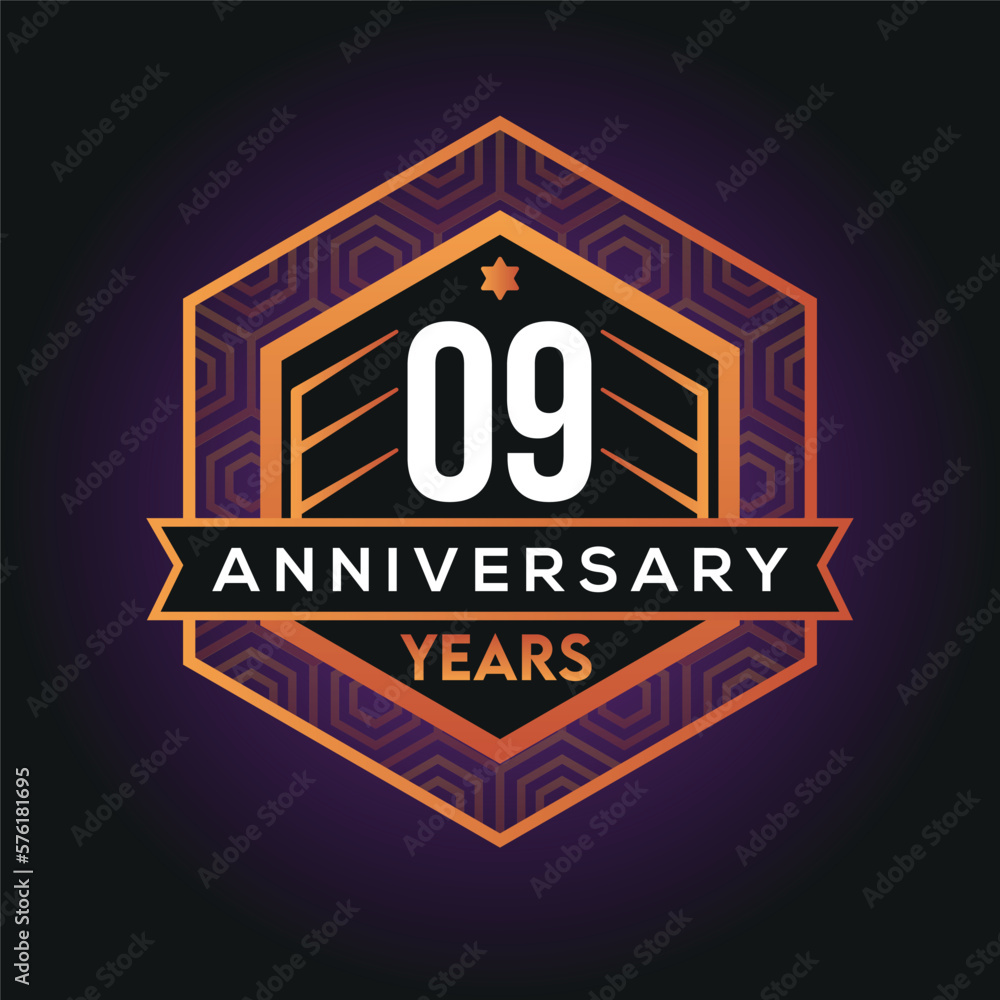 09th year anniversary celebration abstract logo design on vantage black background vector template 09th year anniversary celebration abstract logo design on vantage black background vector template