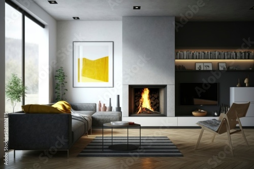 Wallpaper Mural Modern and Minimalist White Living Room Interior - Spacious, Sleek and Serene with Natural Light and Open Concept Design, Home Decor and Inspiration generative ai  Torontodigital.ca