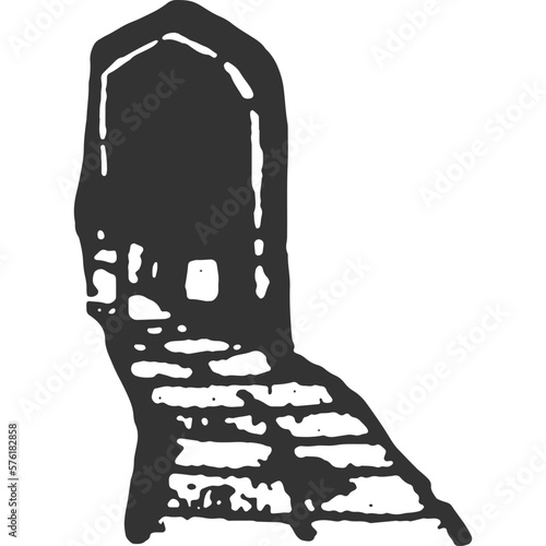 Narrow Way Vintage Illustration Vector