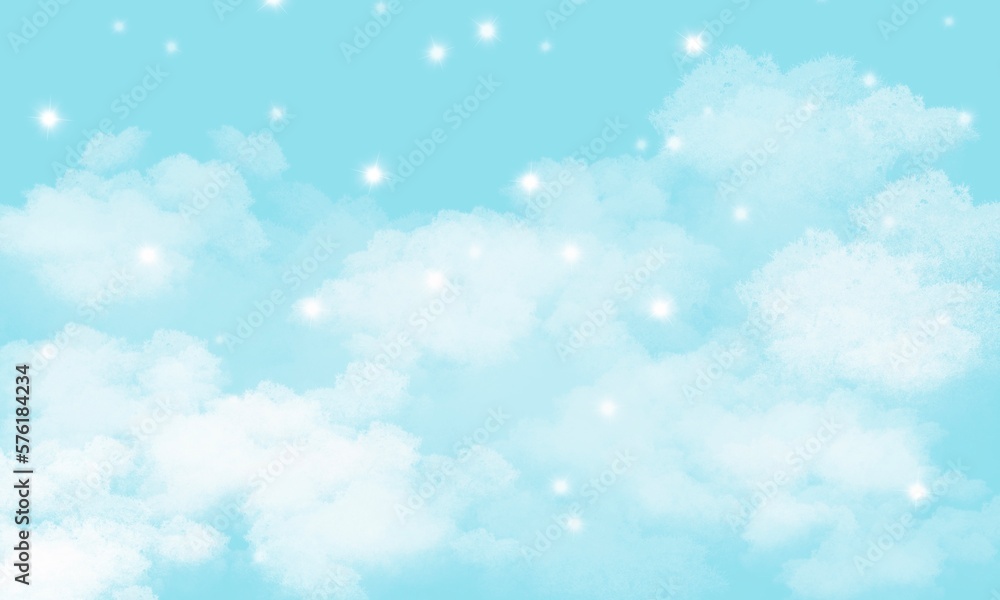 Stary blue pastel abstract romantic background with stars in feminine style