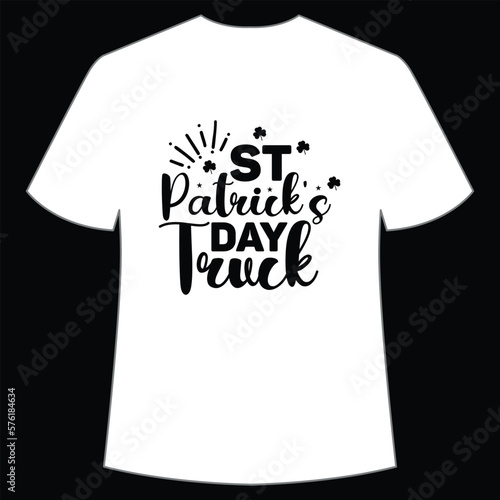 St. Patrick's Day Truck Shirt Print Template, Lucky Charms, Irish, everyone has a little luck Typography Design