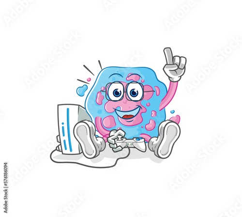 cell studying mascot. cartoon vector