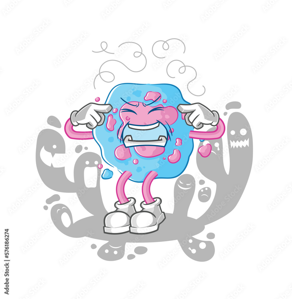 cell play whack a mole mascot. cartoon vector cell play whack a mole mascot. cartoon vector