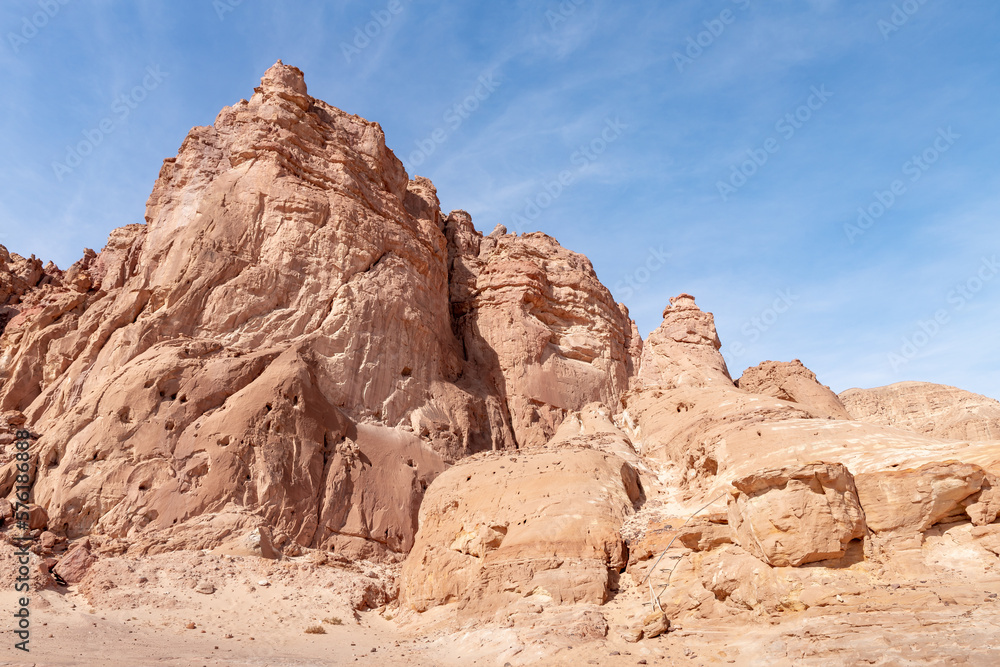 Fantastically  beautiful landscape in the national park Timna, near the city of Eilat, in southern Israel