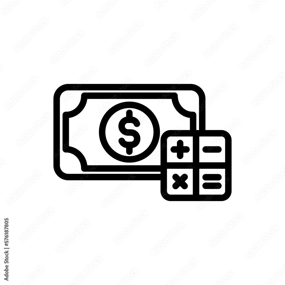 money with calculator symbol icon vector money with calculator symbol icon vector