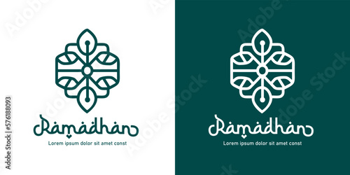 Ramadhan Eid Mubarak Simple Line Logo Style 6 © idekilat