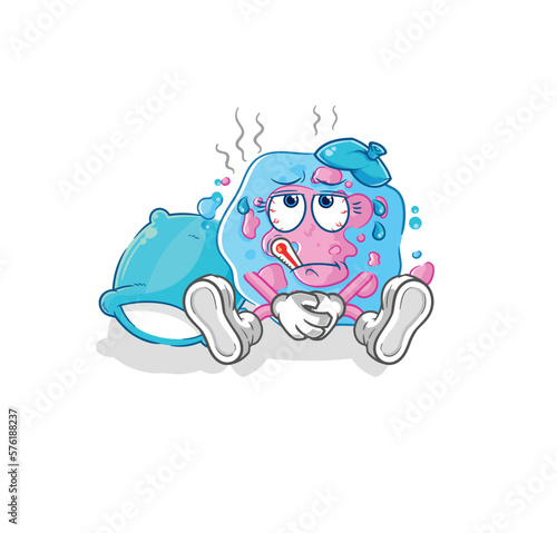 cell sick vector. cartoon character