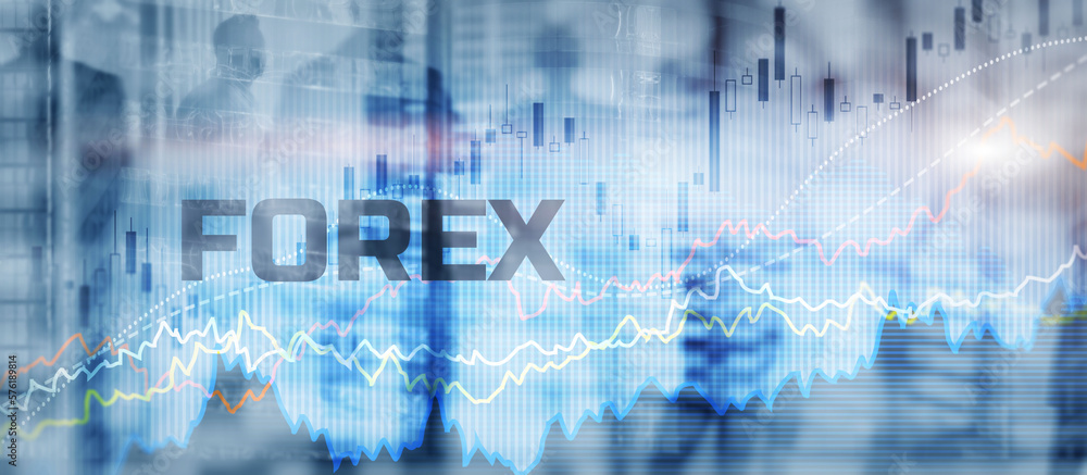 Forex exchange. Financial technology concept. Fintech. Online banking