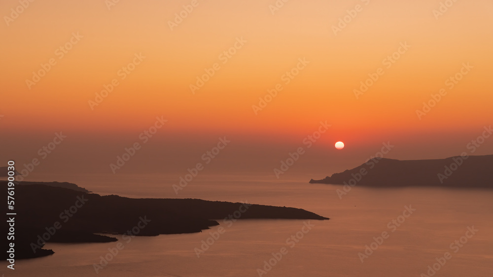 view of a beautiful sunset from Fira