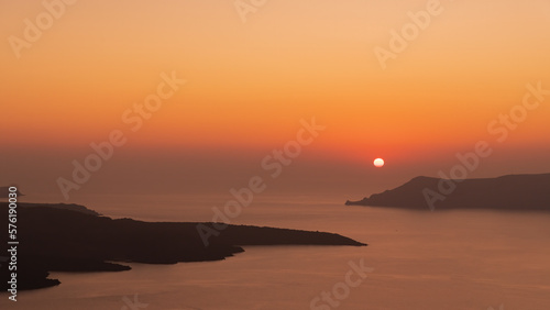 view of a beautiful sunset from Fira