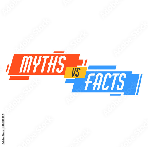 Myths vs facts icon. Truth or false vector badge