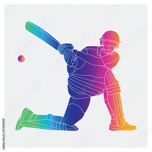 Concept of batsman playing cricket vector illustration