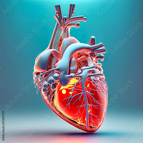 Medical concept. The heart. Generative AI