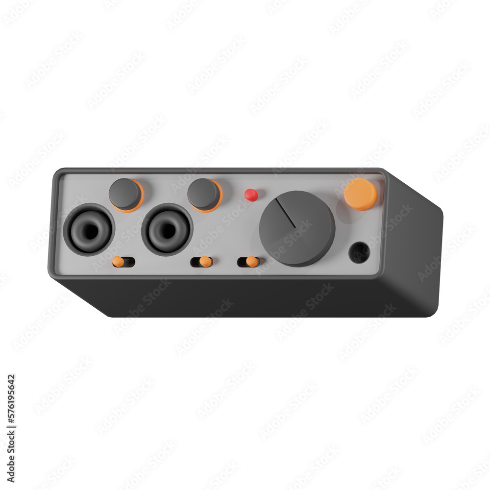 Fototapeta premium Sound Mixer Music Studio 3D Illustrations