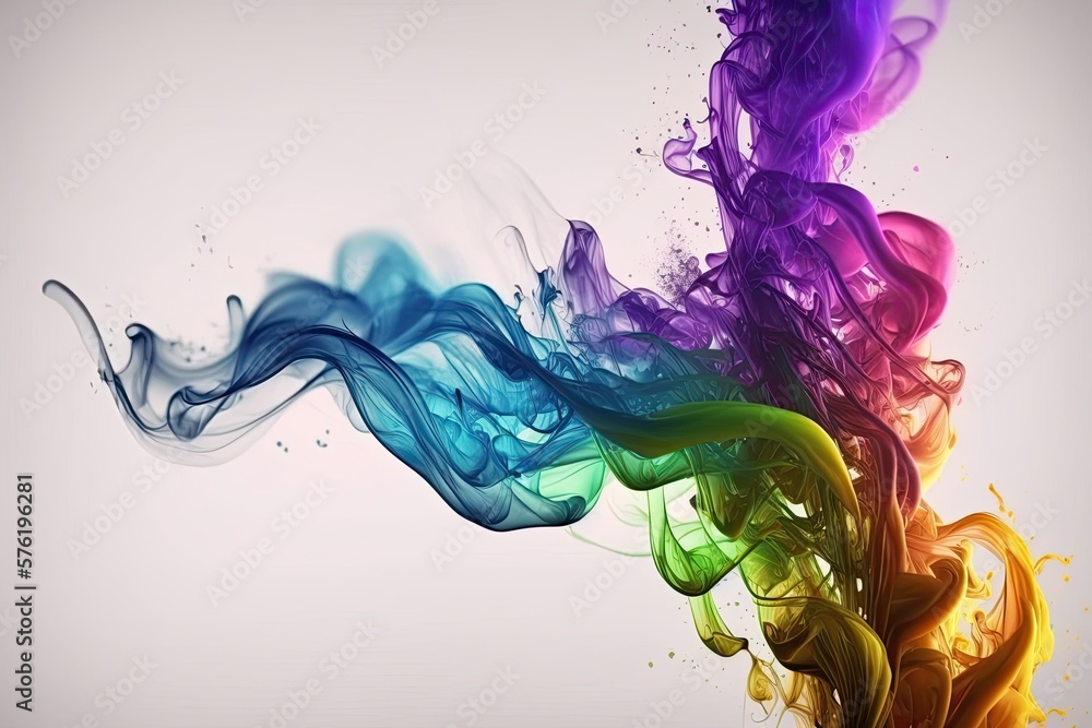 Abstract colorful smoke flowing and growing. Creative background design. Generative AI