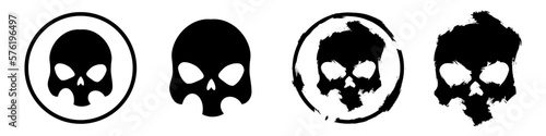 Skull icon set illustration. Gothic design illustration isolated on white background. Vector EPS 10