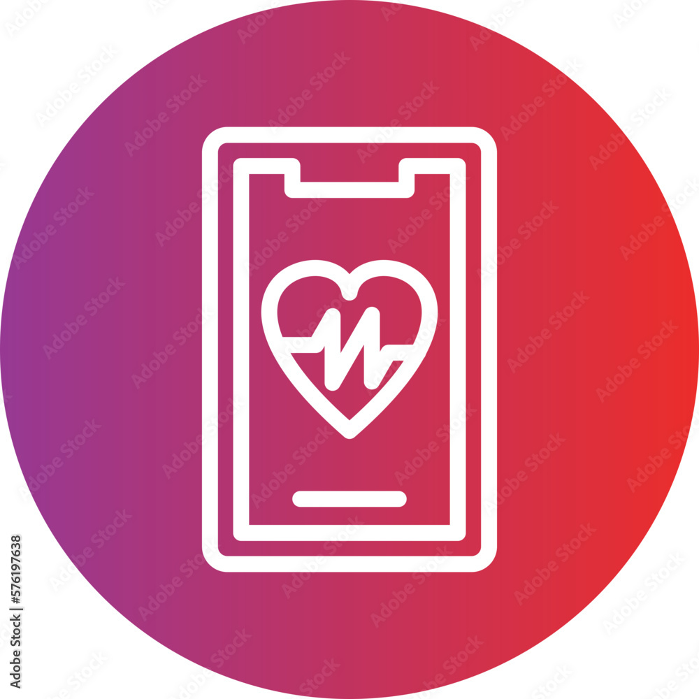 Vector Design Mobile Heart Rate Icon Style Vector Design Mobile Heart Rate Icon Style