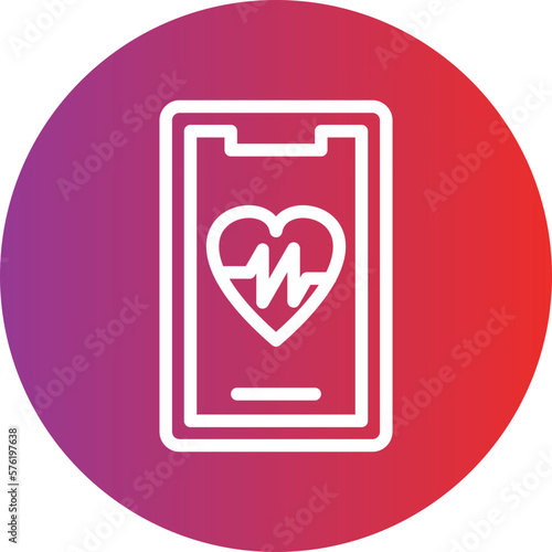 Vector Design Mobile Heart Rate Icon Style