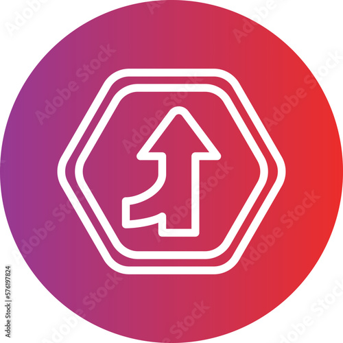 Vector Design Merging Road Icon Style