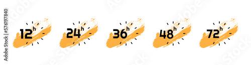 hours clock arrow on white background	