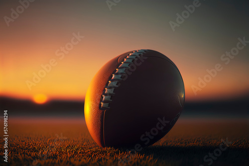 american football ball in the grass