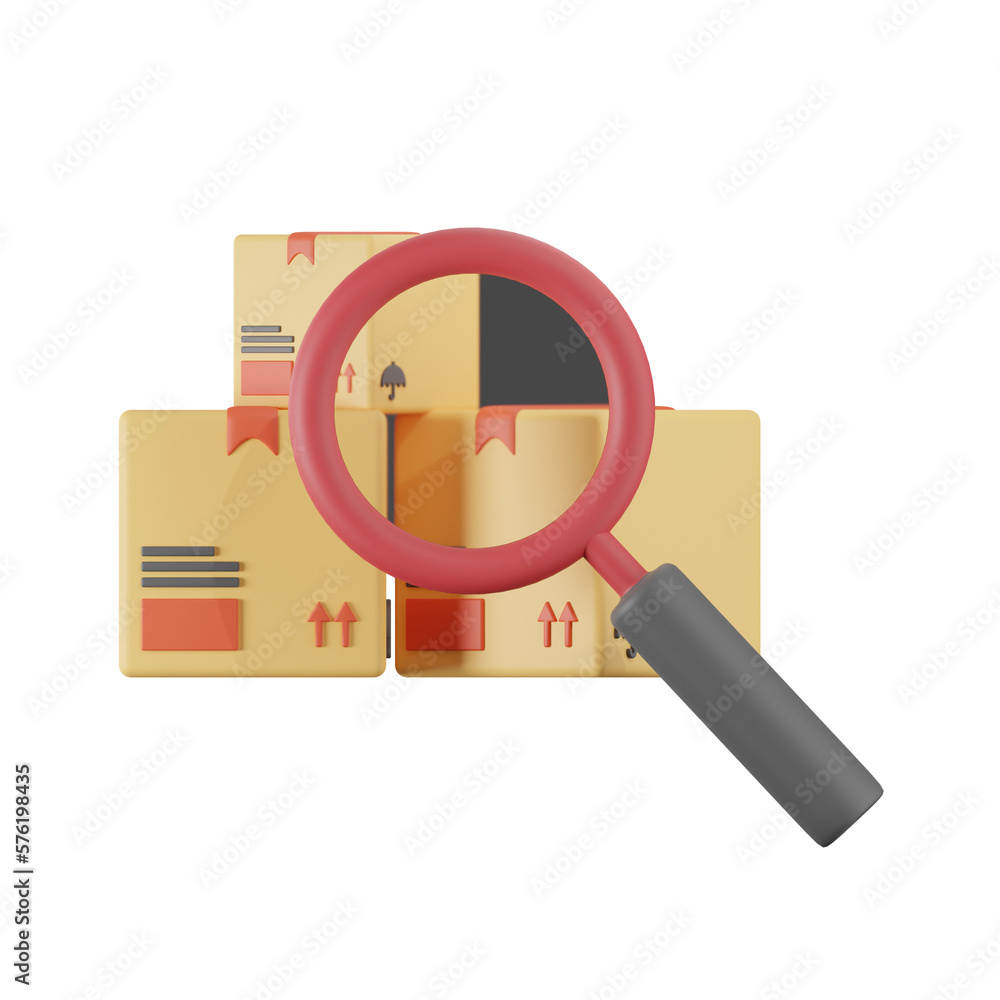 Find Package Delivey Package 3D Illustrations Find Package Delivey Package 3D Illustrations