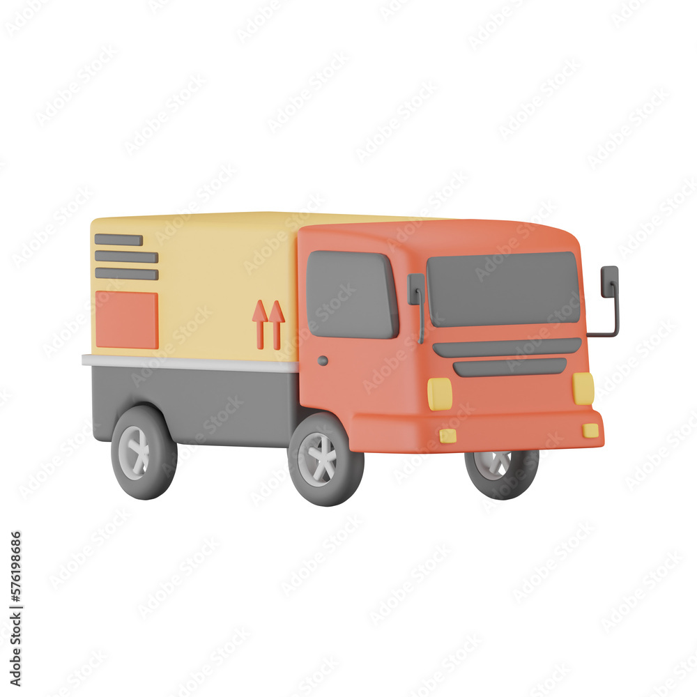 Delivery Truck Delivey Package 3D Illustrations Delivery Truck Delivey Package 3D Illustrations