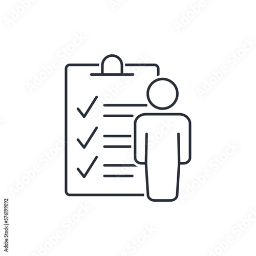 Personal obligations, responsibility. Vector linear icon isolated on white background.