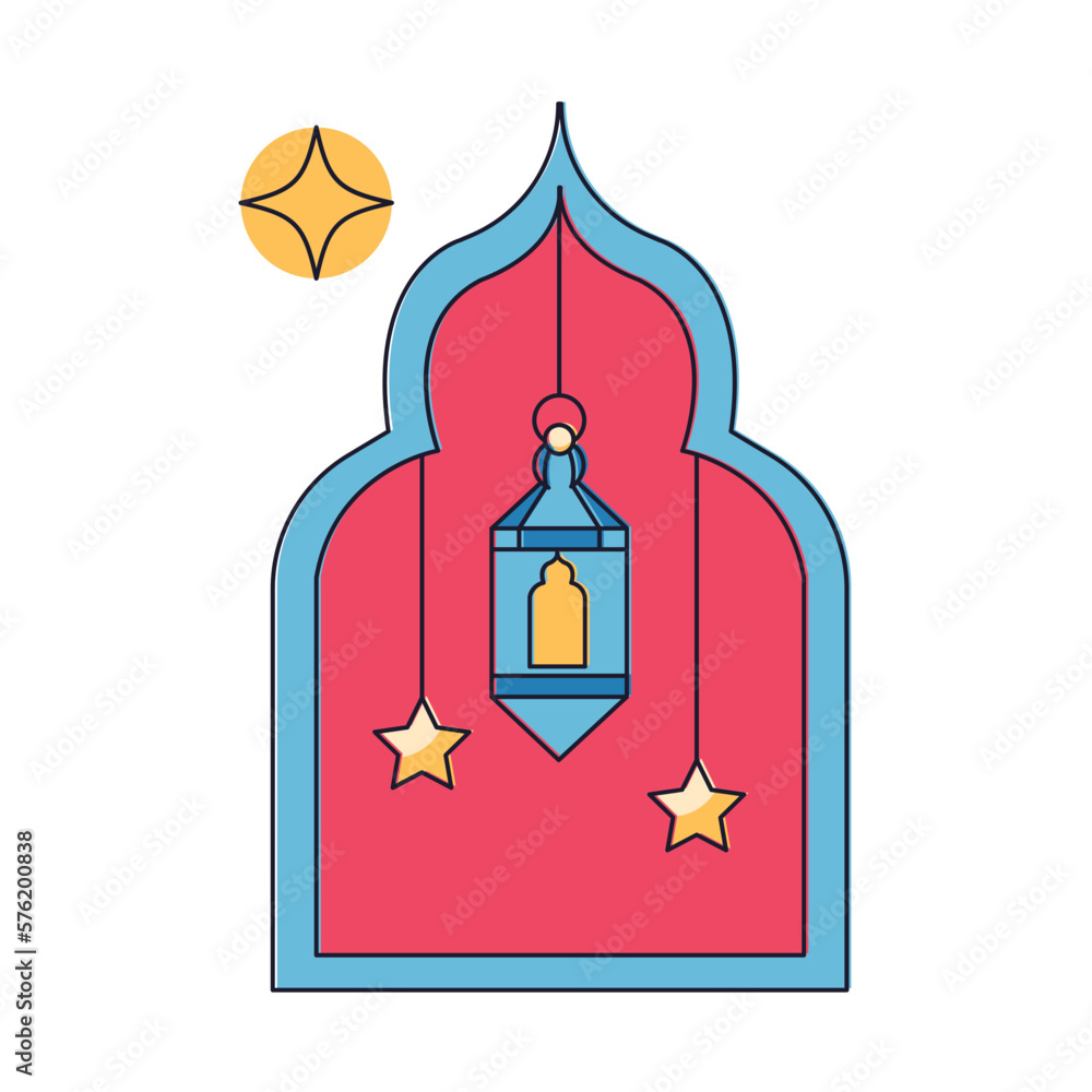 Ornament 1 Eid Al Fitr Color 2D Illustration