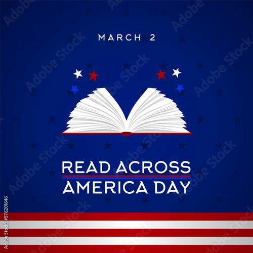 Read across America day theme. Vector illustration. Suitable for Poster, Banners, campaign and greeting card.  photo